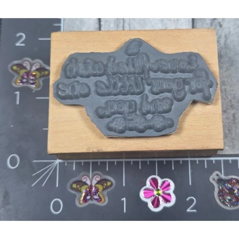 Art Impressions Love Filled Wish Little One You Baby Rubber Stamp Wood #L25